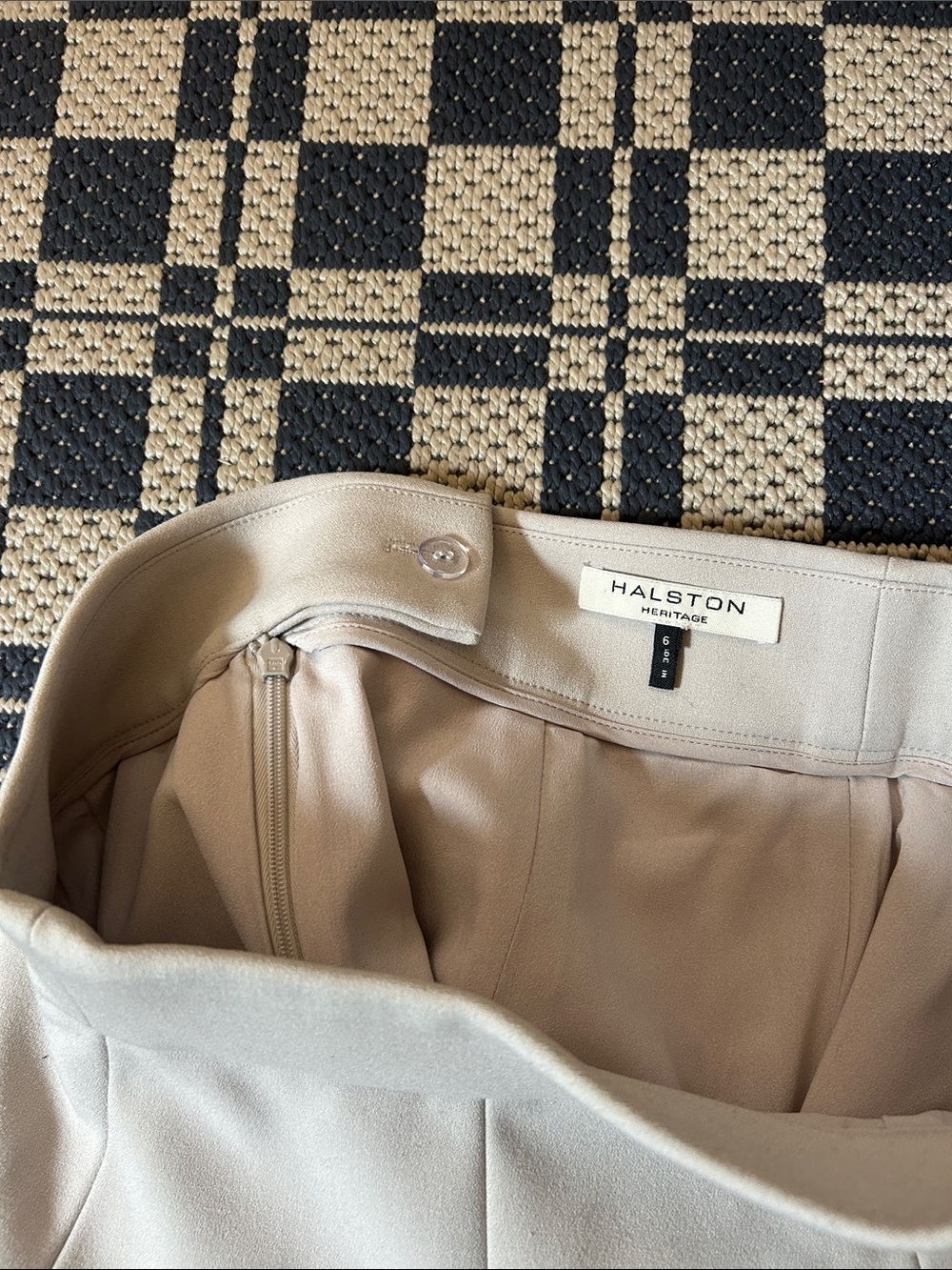 Halston Heritage Cream Mini A-Line Skirt - Picture 3 of 4